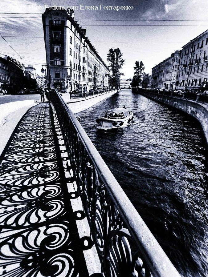 Road, Street, Town, Canal, Outdoors, River, Water