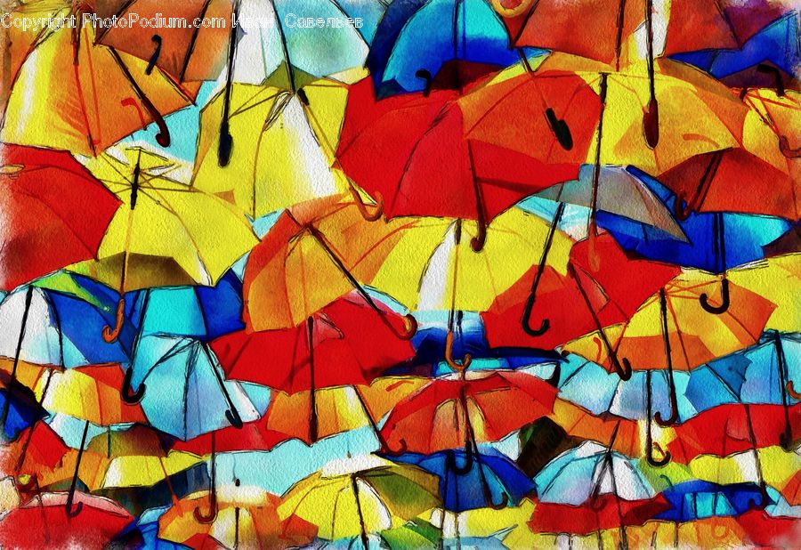 Umbrella, Collage, Poster, Art, Modern Art