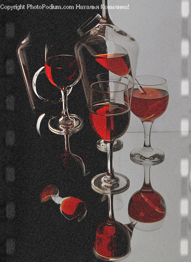 Glass, Goblet, Beverage, Wine, Wine Glass, Applique, Sewing