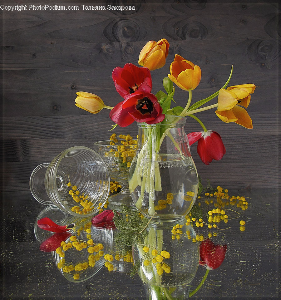 Glass, Goblet, Collage, Poster, Flower, Flower Arrangement, Flower Bouquet
