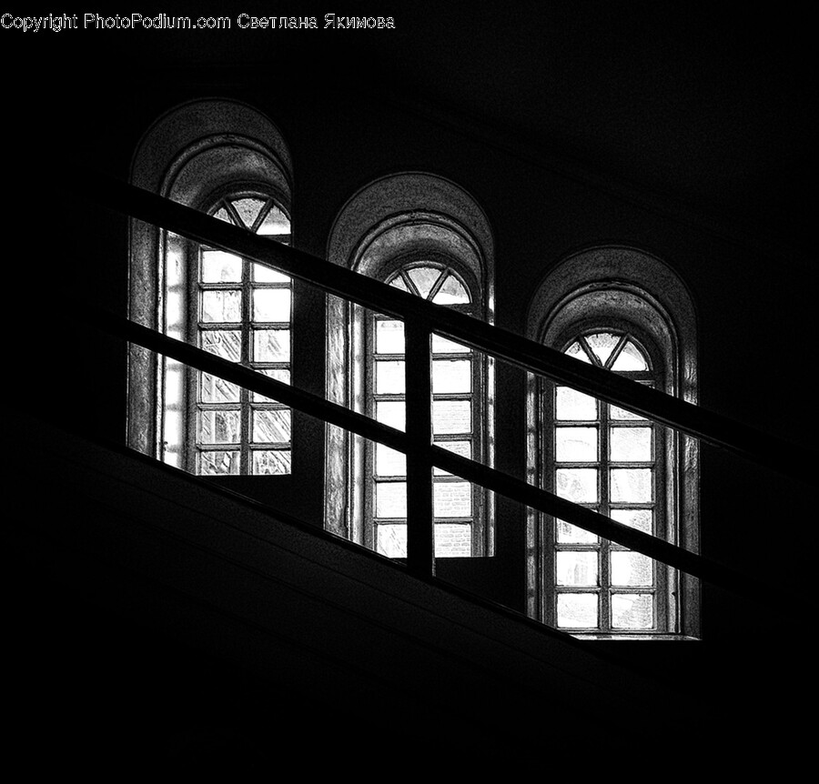 Handrail, Banister, Staircase, Silhouette, Architecture
