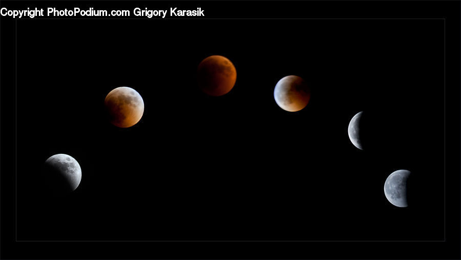 Astronomy, Lunar Eclipse, Night, Moon, Outdoors, Space