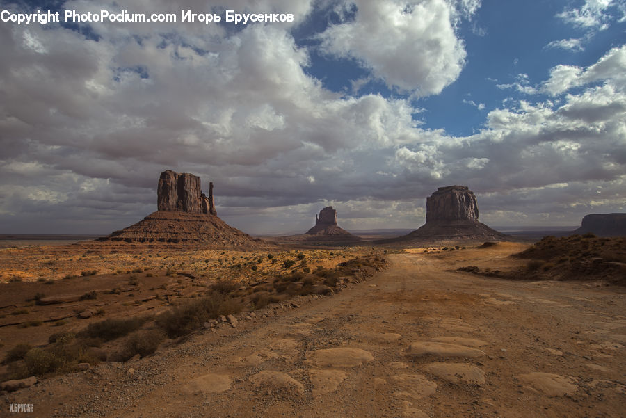 Desert, Outdoors, Dirt Road, Gravel, Road, Mesa, Landscape