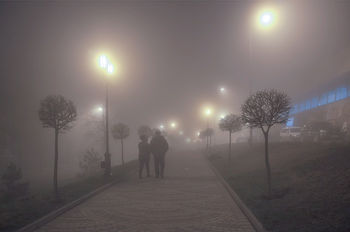 Город в тумане.