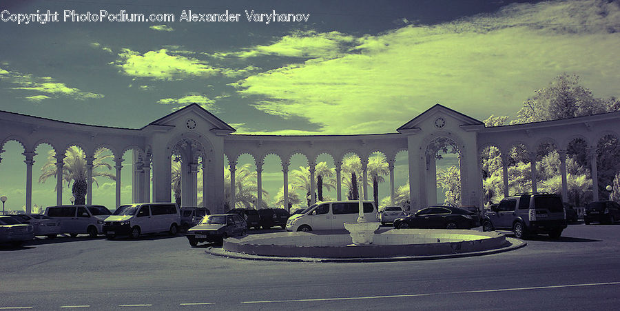 Architecture, Downtown, Plaza, Town Square, Gazebo, Building, Office Building