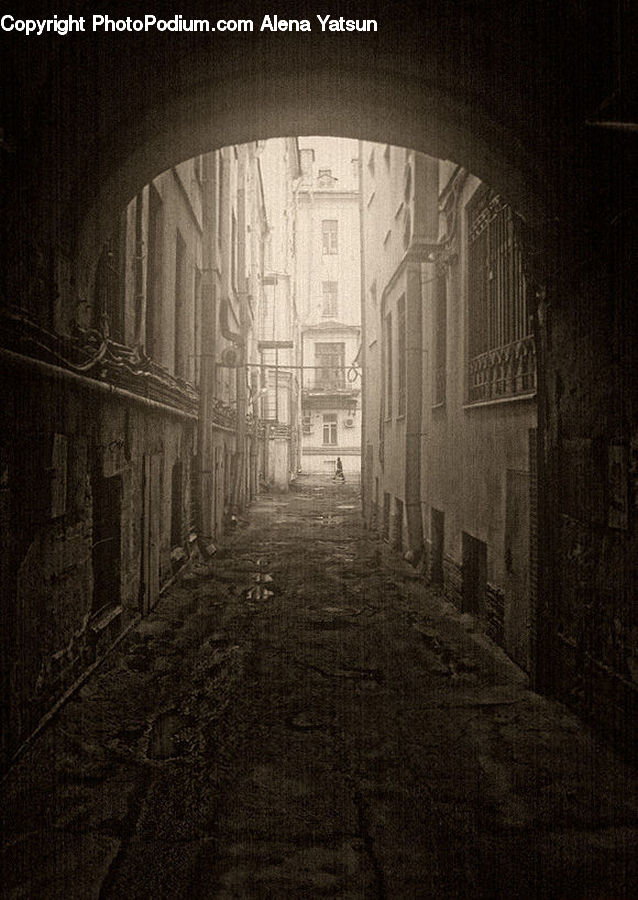 Crypt, Alley, Alleyway, Road, Street, Town, Cobblestone