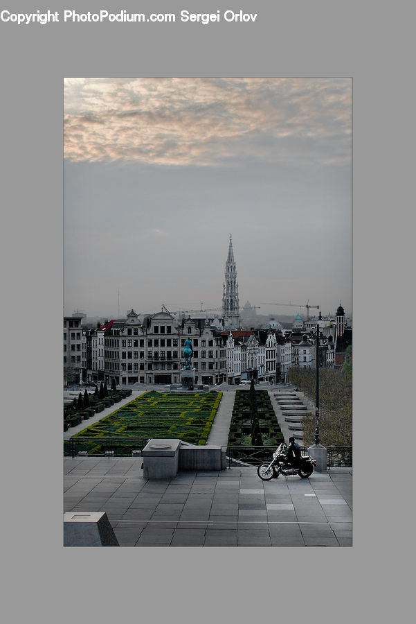 Bicycle, Bike, Vehicle, Collage, Poster, Architecture, Spire