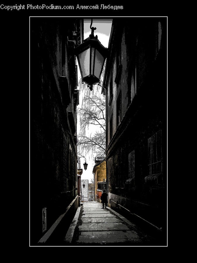 Alley, Alleyway, Road, Street, Town, Lantern, Corridor