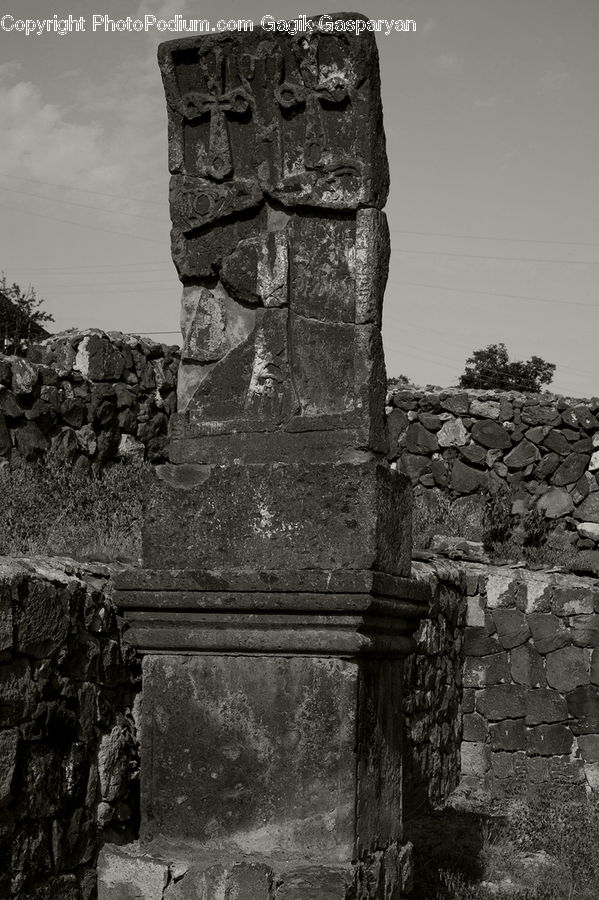 Tomb, Rock, Brick, Fence, Wall, Rubble, Outdoors