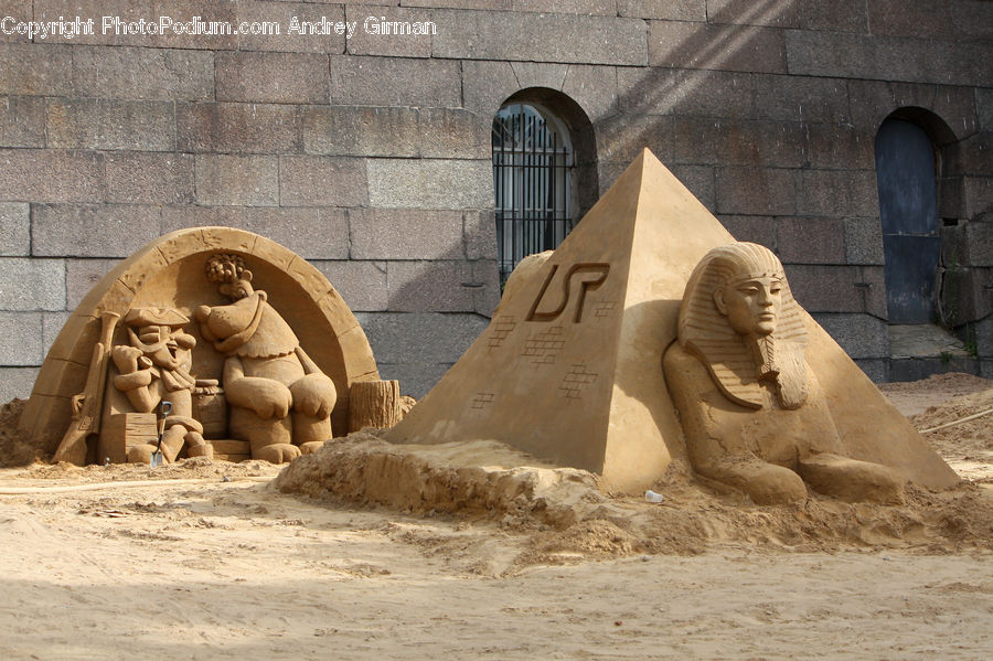 Ancient Egypt, Outdoors, Sand, Soil, Art, Sculpture, Statue