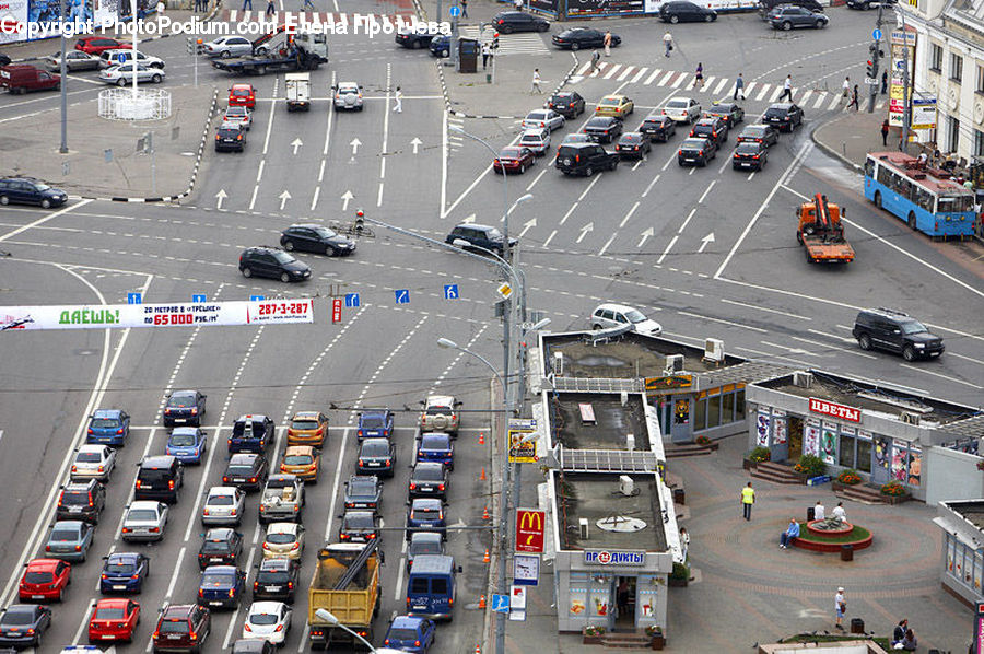 Freeway, Road, Closet, Kiosk, Intersection, Aerial View, Automobile