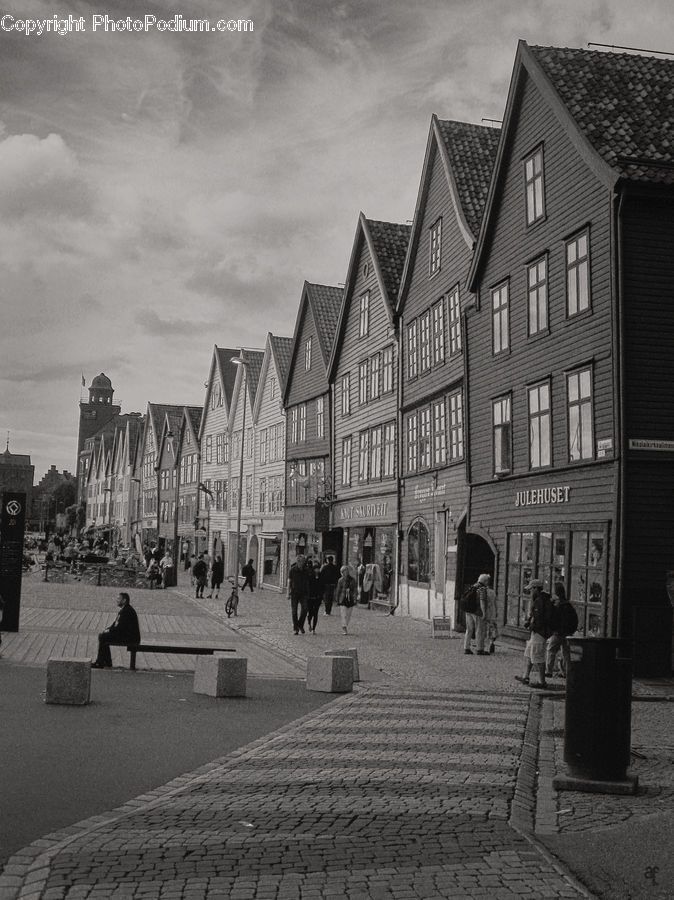 Building, Downtown, Town, City, Urban, Boardwalk, Path