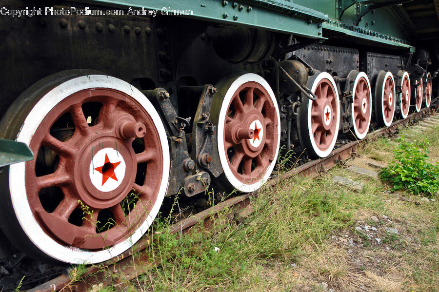 Car Wheel, Spoke, Herbal, Herbs, Plant, Planter, Engine