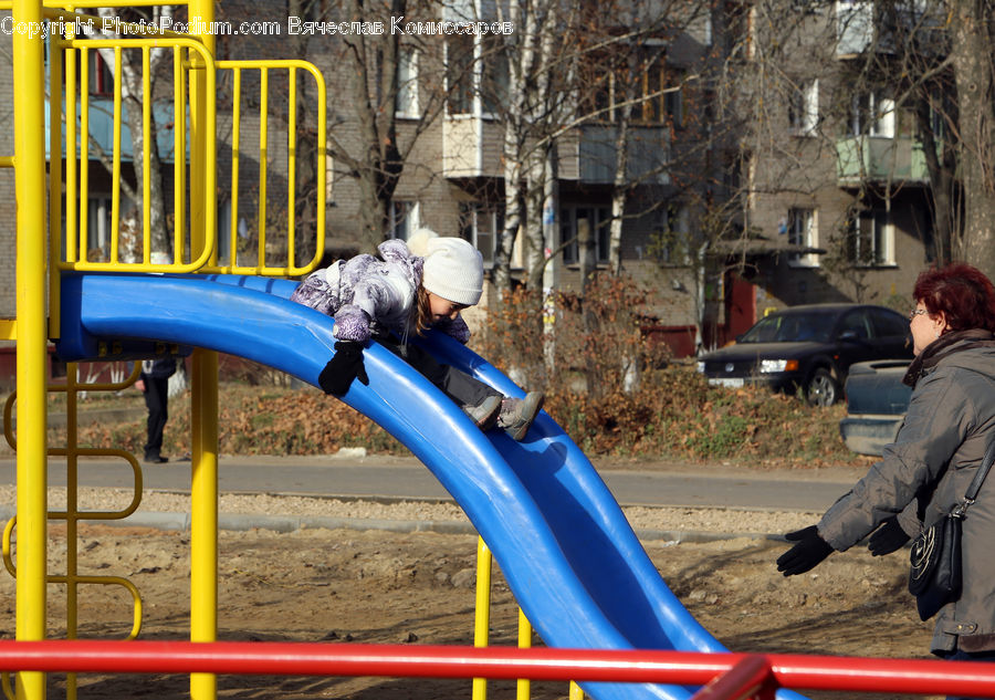 Playground, People, Person, Human, Seesaw, Automobile, Car