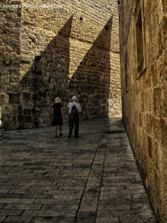 Castle, Fort, Cobblestone, Pavement, Walkway