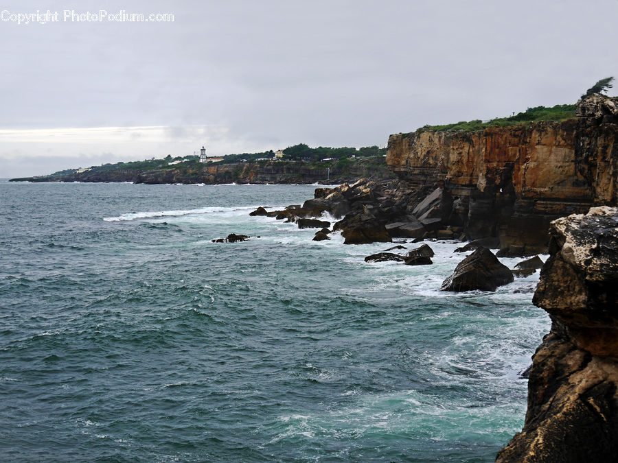 Cliff, Outdoors, Rock, Coast, Sea, Water, Promontory