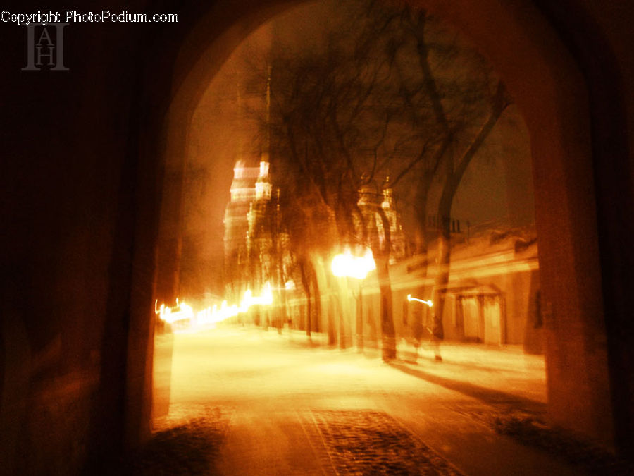 Cobblestone, Pavement, Walkway, Fire, Corridor, Light, Text