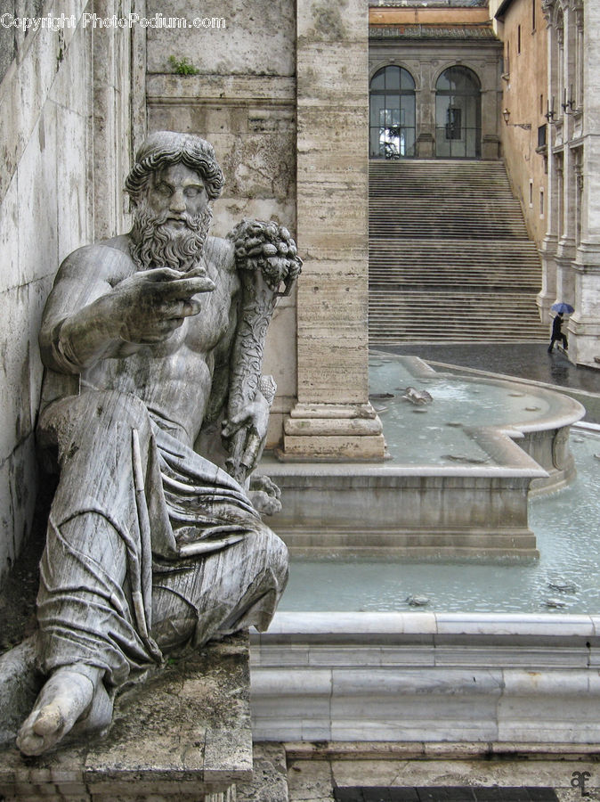 Art, Sculpture, Statue, Gargoyle, Fountain, Water, Head