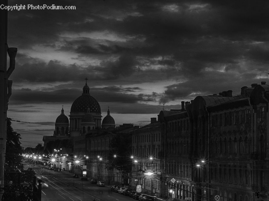 Architecture, Dome, Cathedral, Church, Worship, Night, Outdoors