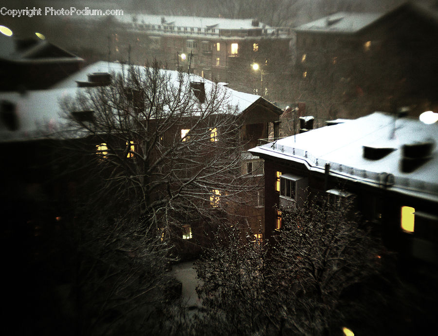 Blizzard, Outdoors, Snow, Weather, Winter, Building, Cottage