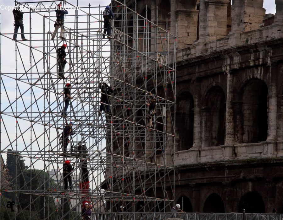 Construction, Scaffolding, Arch, Brick, Building