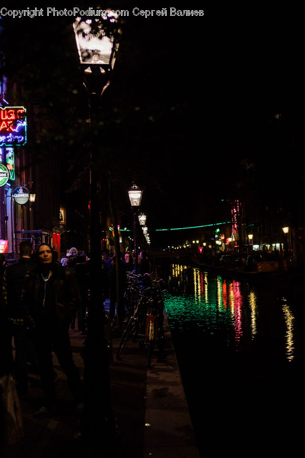 Night, Outdoors, Boardwalk, Deck, Path, Sidewalk, Walkway