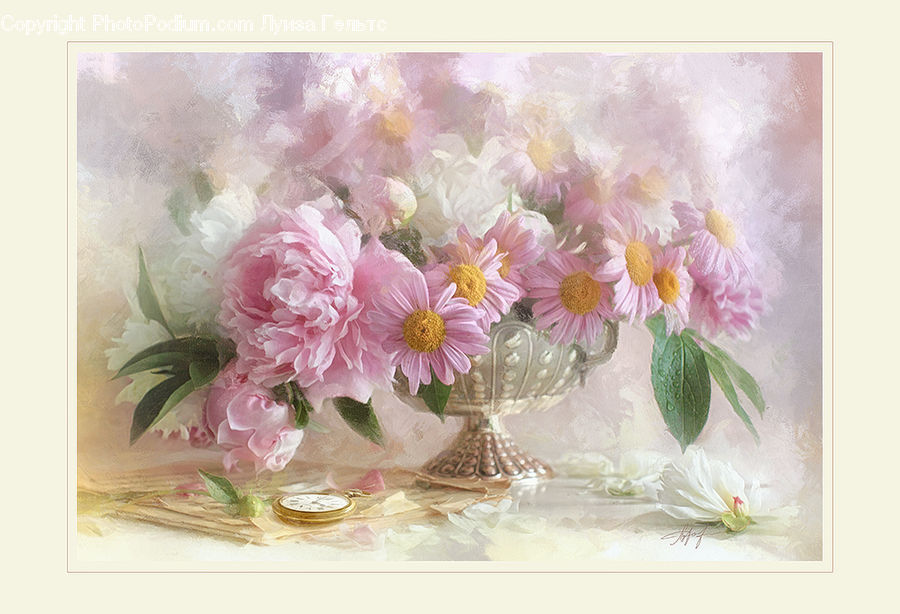 Art, Painting, Accessories, Flower, Flower Arrangement, Flower Bouquet, Greeting Card