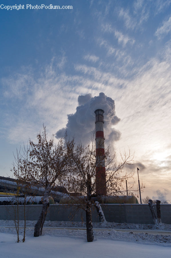 Beacon, Building, Lighthouse, Water Tower, Control Tower, Fence, Ice