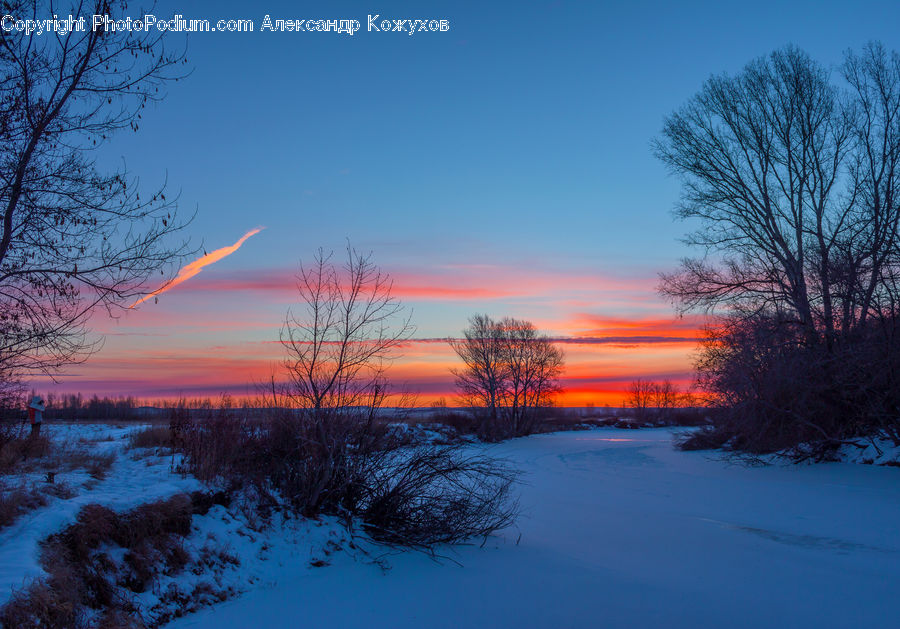 Dawn, Dusk, Red Sky, Sky, Sunrise, Sunset, Landscape