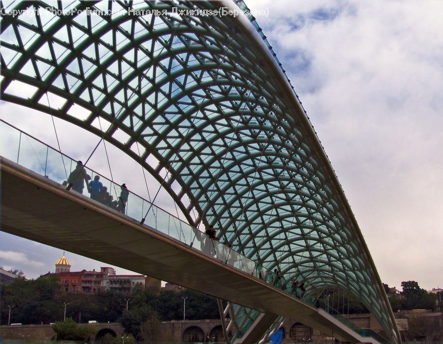 Freeway, Overpass, Building, Architecture, Dome, City, Downtown