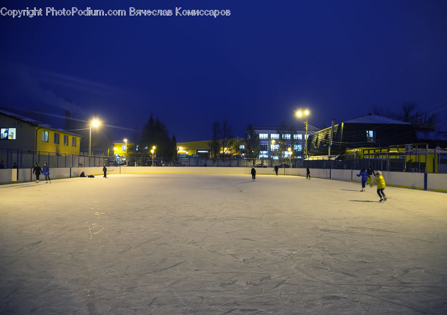 Ice Skating, Rink, Architecture, Convention Center, Hotel, Resort, Lighting