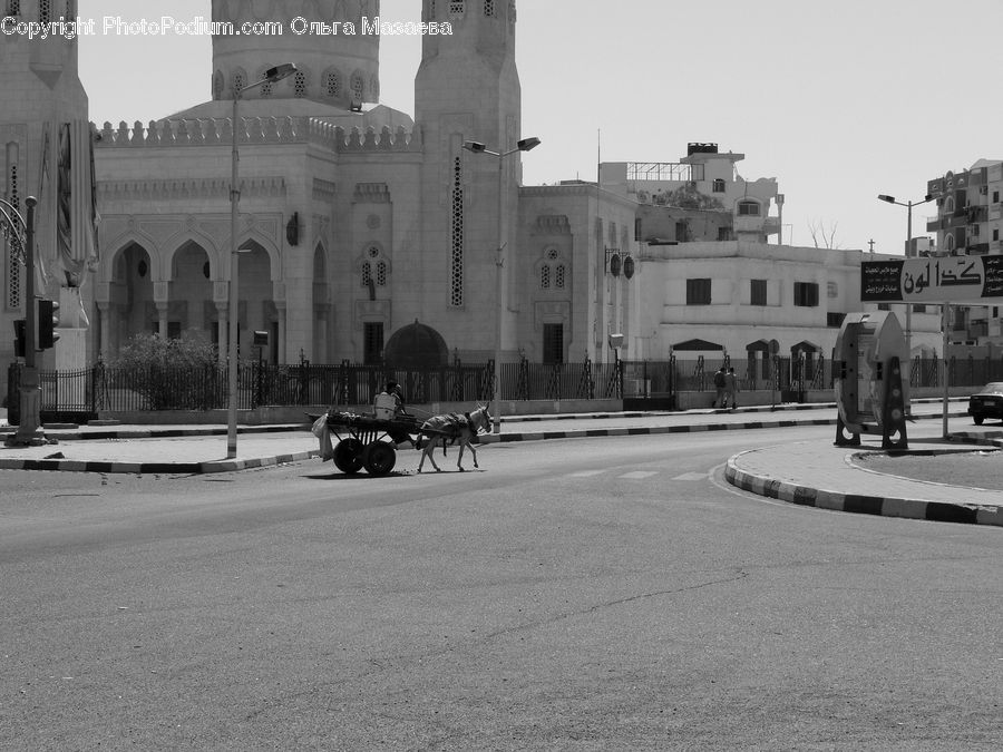 Buggy, Carriage, Horse Cart, Wagon, Architecture, Court, Downtown