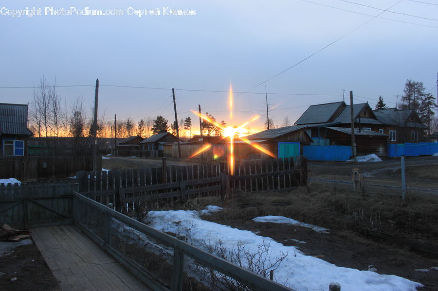 Outdoors, Rainbow, Sky, Building, Cottage, Housing, Playground