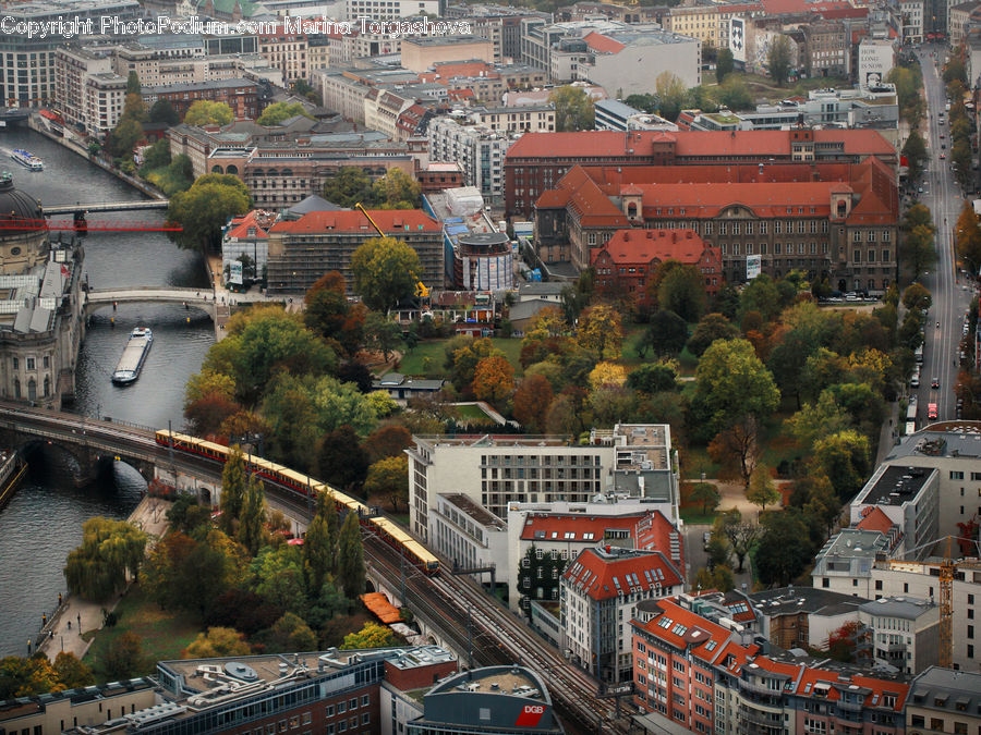 Aerial View, Building, Downtown, Town, City, Metropolis, Urban