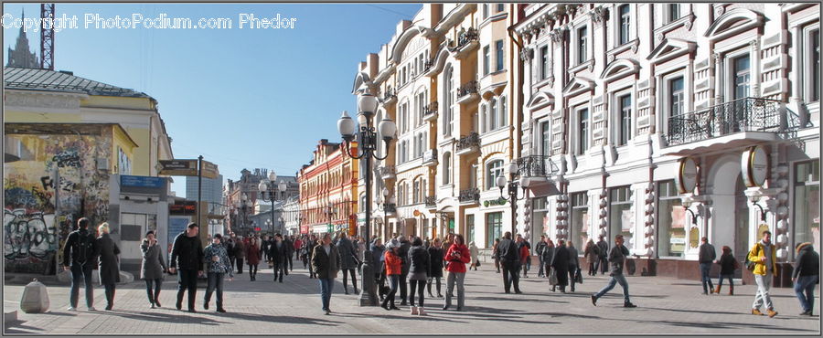 Road, Street, Town, City, Downtown, Crowd, Intersection