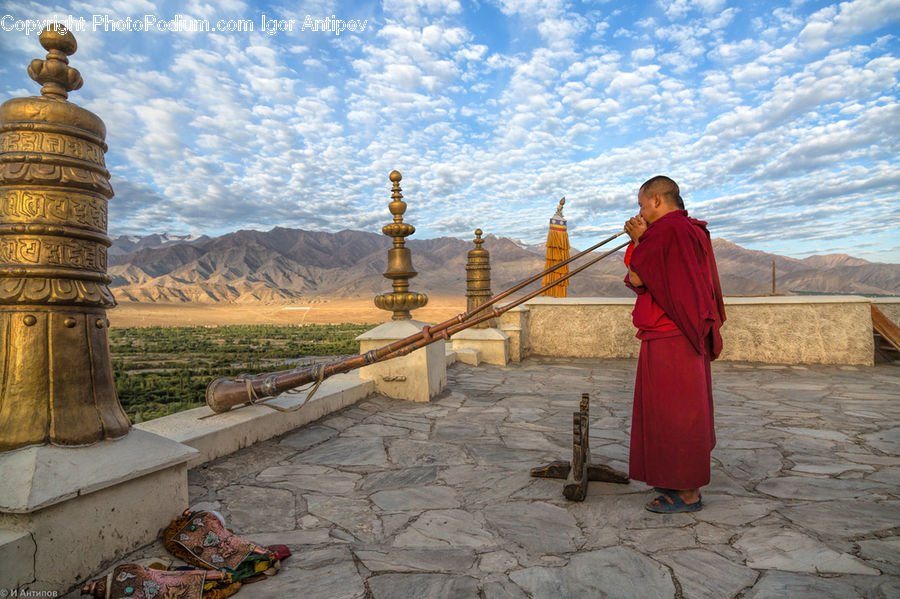 Human, People, Person, Monk, Robe, Architecture, Bell Tower