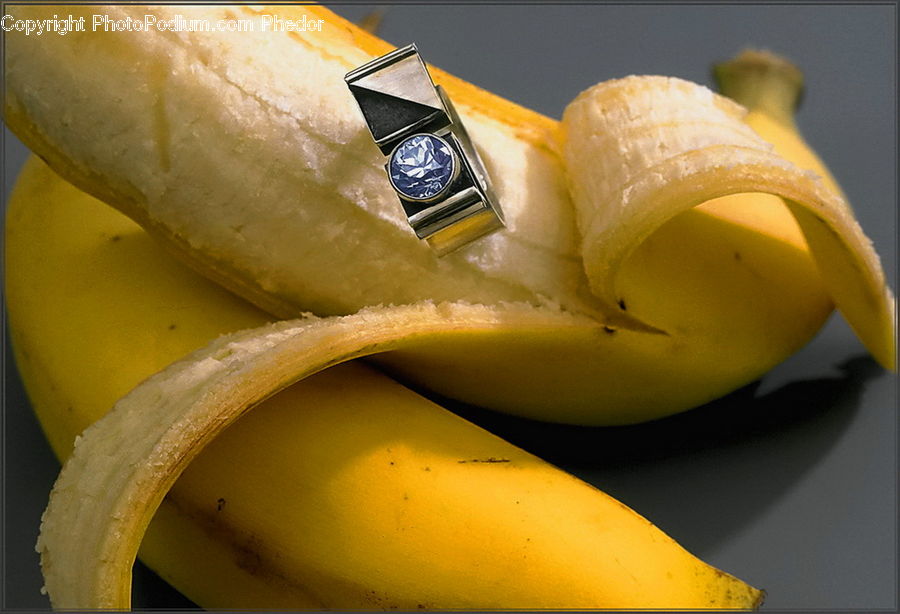 Banana, Fruit, Badge, Emblem, Logo