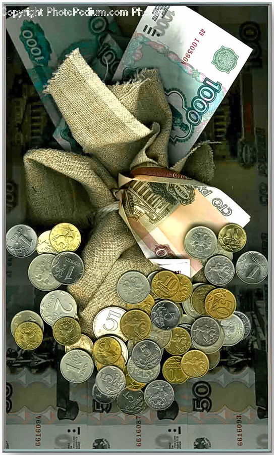 Money, Collage, Poster, Ankle, Coin, Bowl