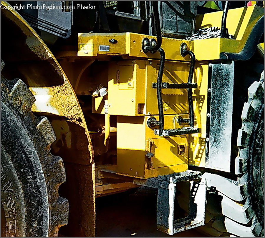 Bulldozer, Tractor, Vehicle, Collage, Poster