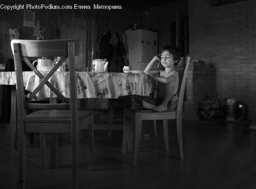 Chair, Furniture, People, Person, Human, Dining Table, Table