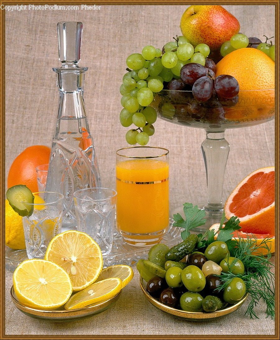 Citrus Fruit, Fruit, Grapefruit, Grapes, Plant, Vine, Beverage