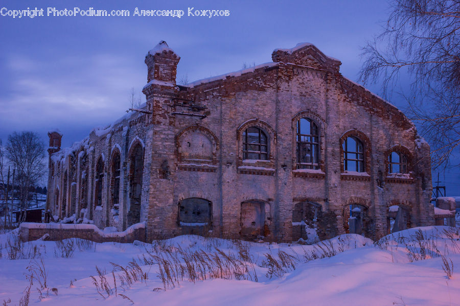 Ice, Outdoors, Snow, Architecture, Mansion, Castle, Fort