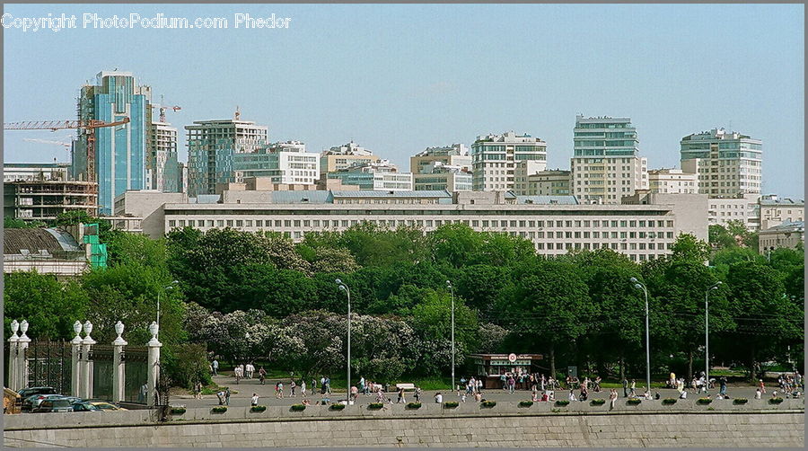 Park, City, Downtown, Urban, Metropolis, Crowd, Building