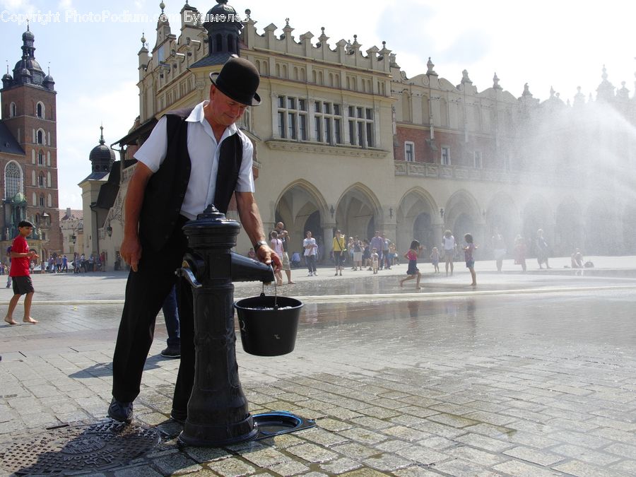 Human, People, Person, Segway, Fountain, Water, Architecture