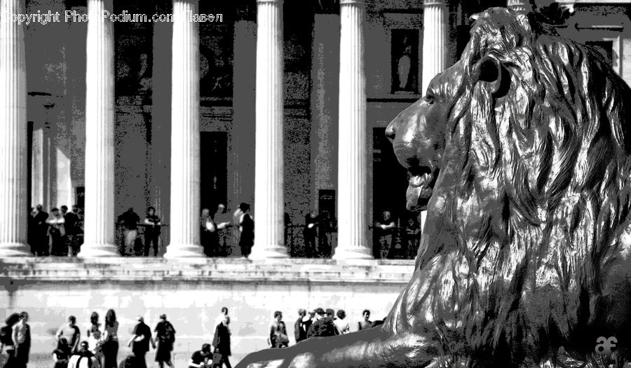 Art, Sculpture, Statue, Silhouette, Water, Architecture, Downtown