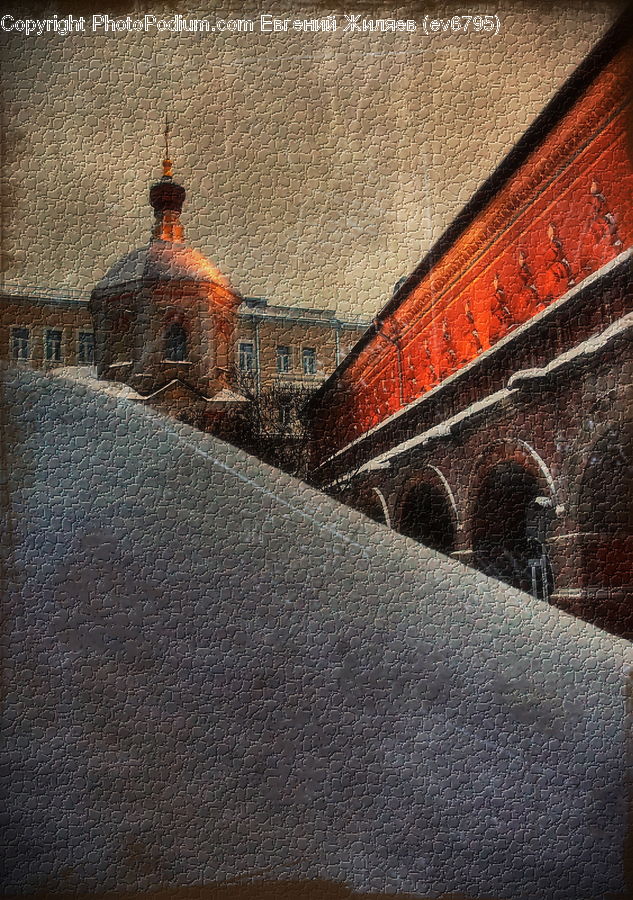 Brick, Architecture, Bell Tower, Clock Tower, Tower, Roof, Pavement
