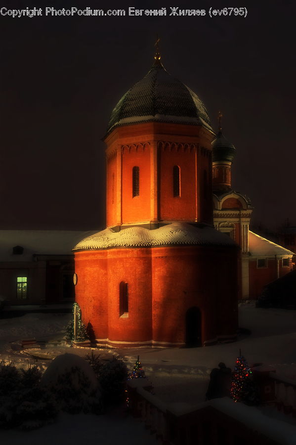 Architecture, Bell Tower, Clock Tower, Tower, Night, Outdoors, Dome