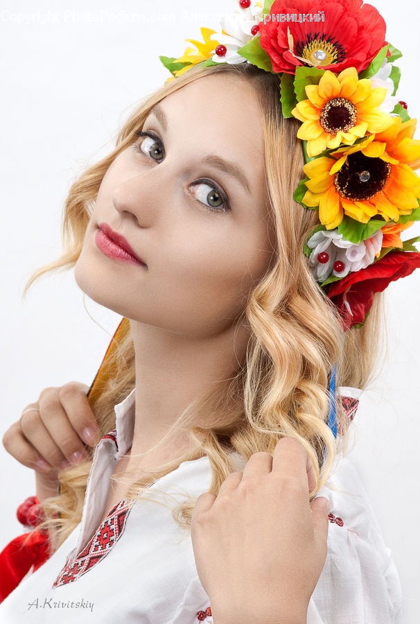 Human, People, Person, Flower, Flower Arrangement, Flower Bouquet, Headband