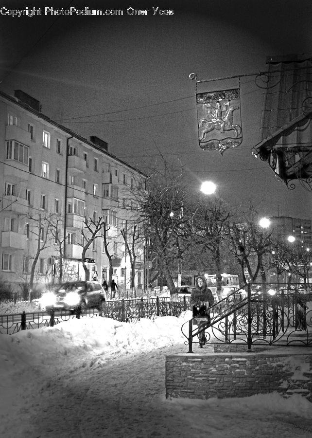 Lighting, Ice, Outdoors, Snow, City, Downtown, Urban