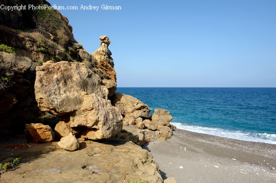 Cliff, Outdoors, Rock, Promontory, Beach, Coast, Sea